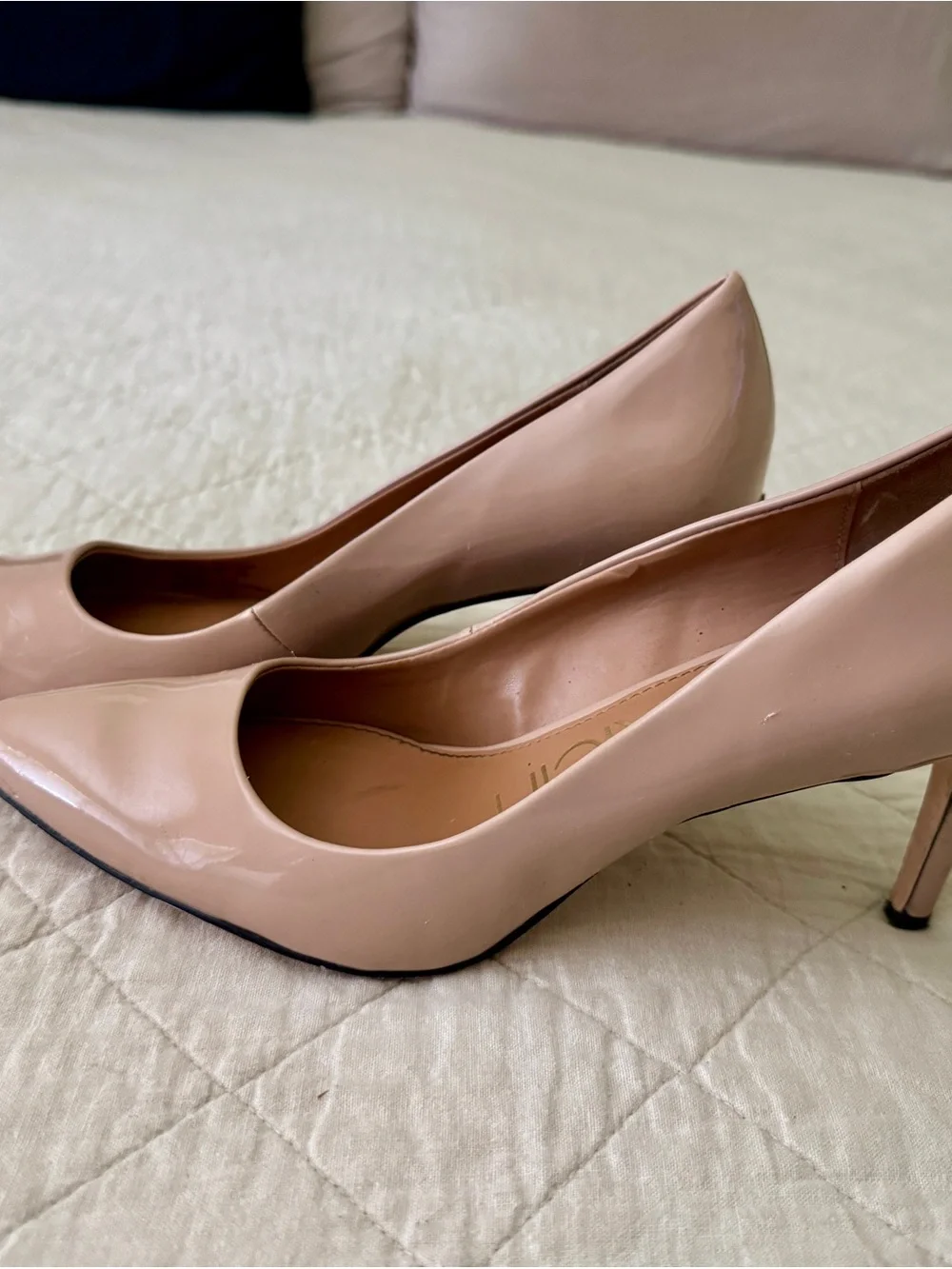 Calvin Klein Blush Patent Pointed-Toe Pumps